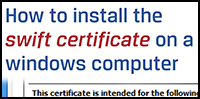 Install swift certificate on windows